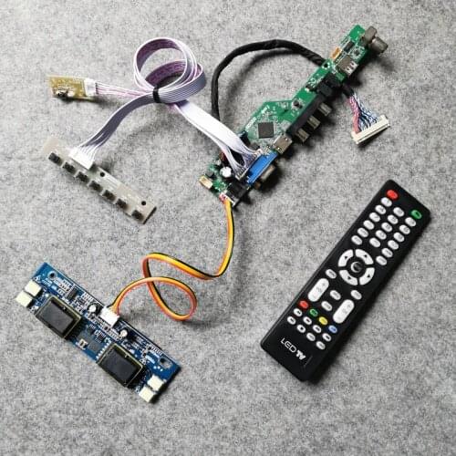 1280*1024 DIY kit screen Universal LCD controller board For MT190EN02/MT170EN01/TX43D15VC0CAD LVDS 30-Pin 4CCFL VGA+AV+USB