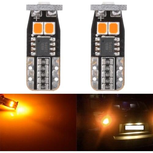 2x Super Bright T10 W5W Led Bulbs For Cars 168 194 Car LED Auto Clearance Door Reading License Plate Lamp Bulb Amber Orange T15