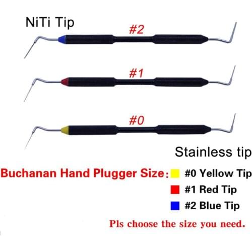 3 Colors Dental Sybron Endo-Buchanan Hand Plugger Stainless Tip Fill Obturation Size #0/1/2 SQ-K Fit KAVO