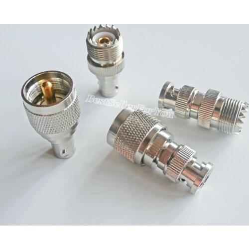 4Pcs/Kit UHF SO-239 PL-259 Male PL259 SO239 Jack to BNC Q9 Female Plug RF adapter connector