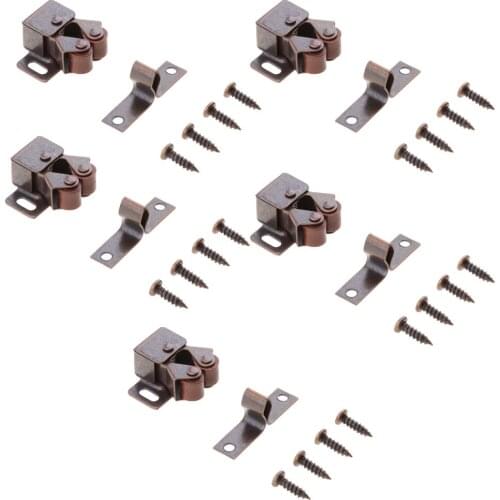 5 Set Roller Catch Cupboard Cabinet Door Latch Double Catches Caravan Boat