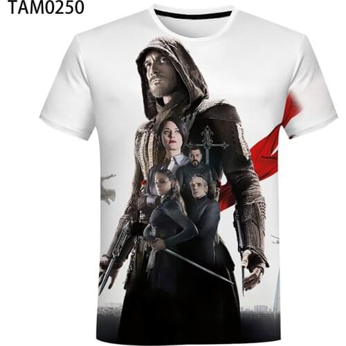 Assassins Creed Mens And Womens 2021 Summer Creative 3D Printing Short Sleeve Cotton Breathable Top Childrens Cool T-Shirt