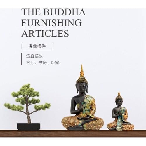 Large # GOOD ART # Southeast Asia Thailand home family effective blessing Sitting Buddha Decorative Buddha ART statue