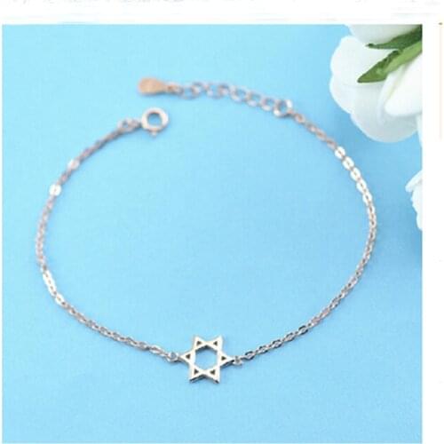 Brand Fashion Silver Color David Star Bracelets For Women New Designer Charms Bracelets Bijoux Wholesale