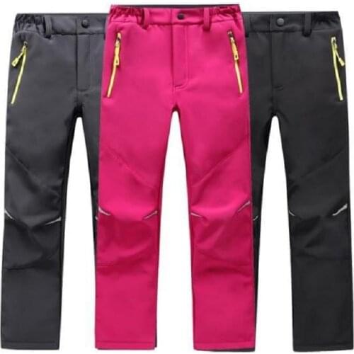 Brand Waterproof Windproof Boys Girls Pants Children Outerwear Warm Trousers Sporty Climbing Trousers For 4-14 Years Old