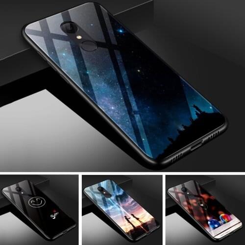 For Xiaomi Redmi 5 Plus Case 5.99" PC Plastic Glass Phone Case Black TPU Bumper Cover for Xiaomi Xiomi Redmi 5 Plus 5Plus Cover