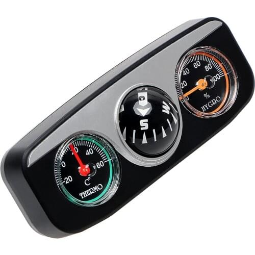 For Auto Boat Vehicles Car Styling 3 in 1 Guide Ball Car Ornaments Interior Accessories Compass Thermometer Hygrometer