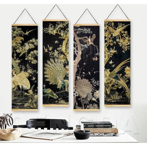 Canvas Art Prints Abstract Hipster Resplendent Style Painting Wall Hanging Poster Nordic Wooden Scroll Giclee Classic Home Decor