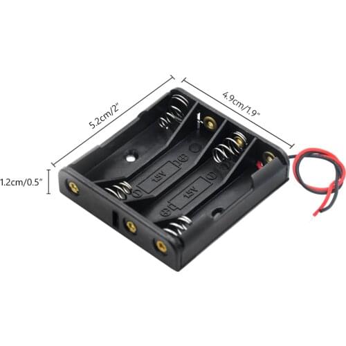 1x 2x 3x 4x Slot AAA Battery Box Case Holder Storage Case Box With Wire Lead Cable For 1 2 3 4 AAA Batteries Standard Container