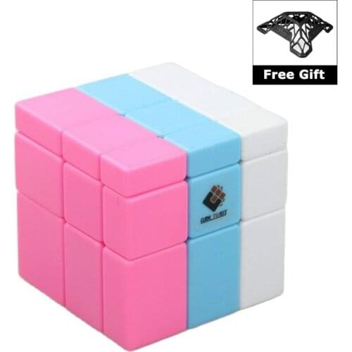 CubeTwist Mirror Blocks 3x3x3 Magic Cube Stickerless Puzzle Cube Educational Toys for Kids Children with Bracket