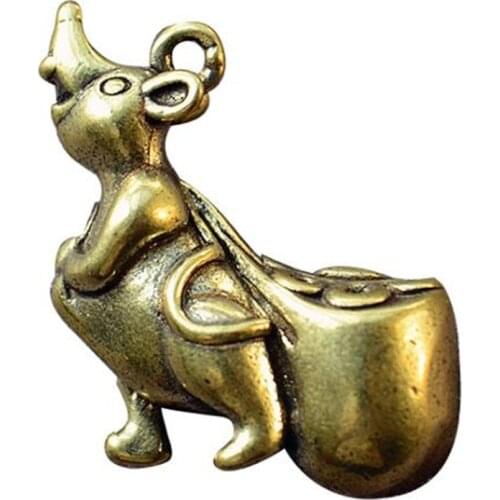 Casting Metal Money Mouse Ornaments Gifts 3D Figurine Mini Animal Collect Home Office Room Desktop Decoration Sculpture