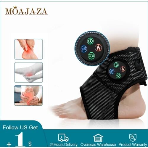 Multifunctional Ankle Massager Air Pressure Electric Hot Compress Pulse Vibration Foot Heating Brace Support Sprain Pain Relief