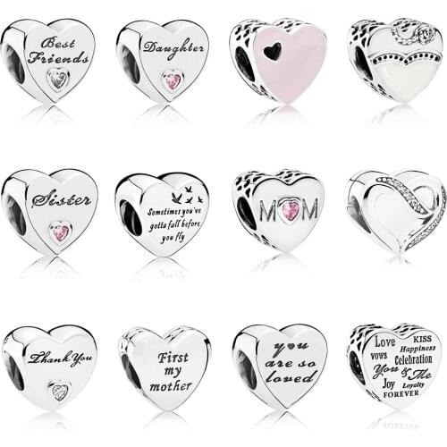 Fashion New Love Shape Charm Mother Sister Friend Celebration String Decoration Diy Bracelet Original Female Jewelry