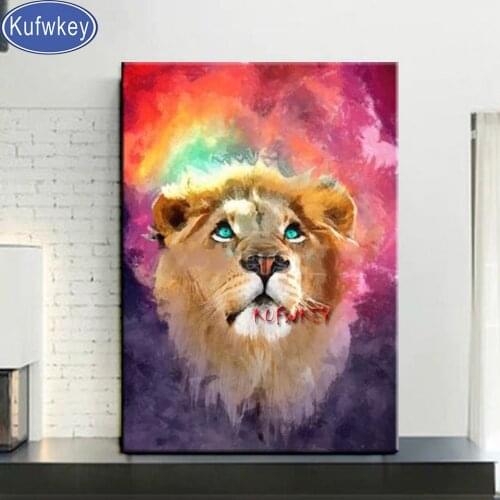Lion Face Modern decor diamond painting full square round drill mosaic set 5d cross stitch diamond embroidery animal