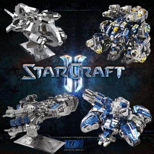 MU 3D Metal Puzzle Model Star Craft 2 Siege Tank Terran Battle Cruise DIY 3D Laser Cut Assemble Jigsaw GIFT For Adult