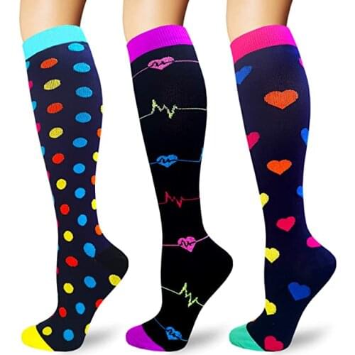 Men Women Sports Socks Running Compression Socks Knee High Compression Socks Fit For Medical Edema Diabetes Varicose Veins