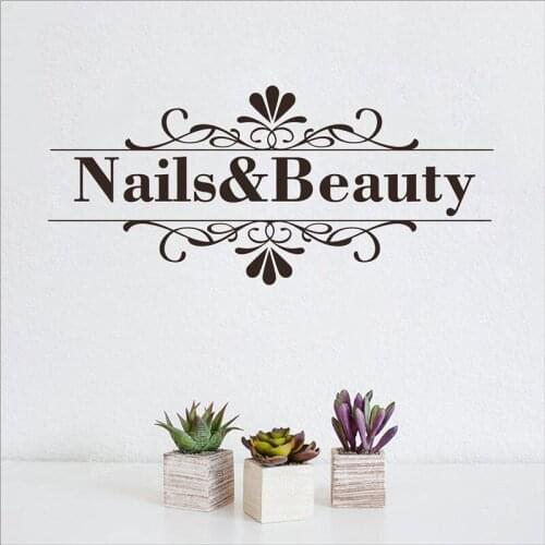 Nail Beauty Salon Wall Sticker Nail Shop Hands Spa Art Design Manicure Salon Wall Decal Vinyl Durable Easy Removable Art Decor