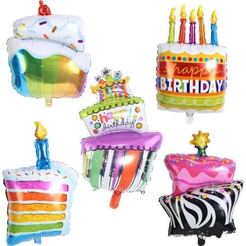 New Rainbow Color Candy Cake Aluminum Film Balloon Childrens Day Toy Birthday Party Baby Shower Decoration