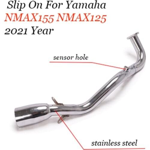 Pre-sale 51mm Slip On For Yamaha NMAX155 NMAX125 2021 Year Mid Middle Pipe Motorcycle Header Stainless Steel Exhaust Pipe Escape