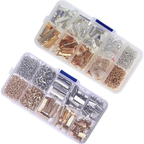 Assorted Jewelry Findings Lobster Claw Clasps Ribbon Ends Pieces Jump Rings