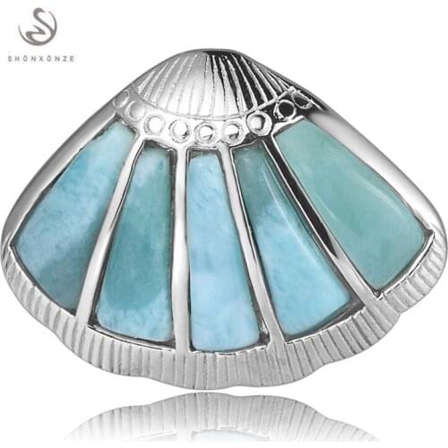 Eulonvan Luxury Larimar Natural Stone Wedding 925 sterling silver Jewelry pendants women christmas gifts Explosion models S-3799