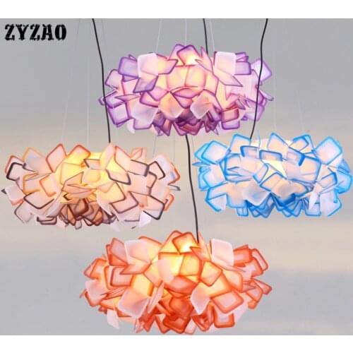 Nordic Designer Pendant Lamp Living Room Home Decor Colorful Flower Lamp Led Hanging Lamp Art Deco Restaurant Bar Bedroom Lights