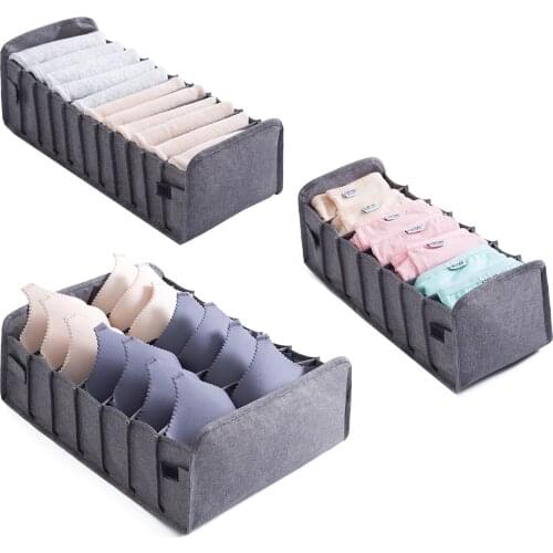 Foldable Underwear Drawer Organizers Dividers Closet Dresser Clothes Storage Organizer Box For Bras Scarves Ties Socks Boxes