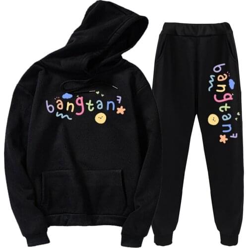 2021 Kpop Tracksuits Two Pieces Sets bangtan boys Hooded Dynamite Sweatshirt Pants street wear Hoodie Suit Winter Casual Outfits