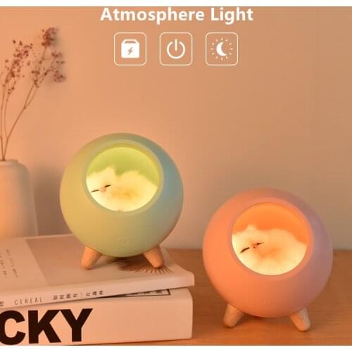 2020 Little Pet LED Night Light Cat House Atmosphere House Touch Dimming Table Lamp Gift For Kid Baby Bedroom Decoration