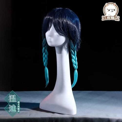 Stock Hot Game Genshin Impact Venti Wig Long Hair Accessories Prop Women Same Wig For Game Characters 2021 New