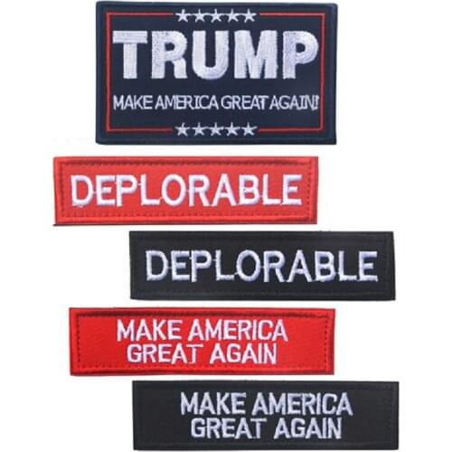 Trump Make America Great Embroidery Patches For Clothing President America Applique DIY Accessories Jacket Shirt