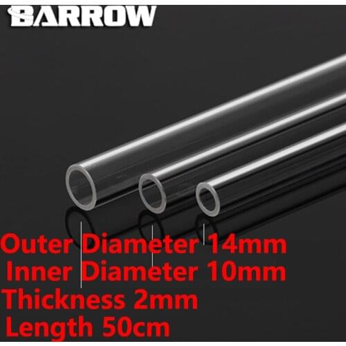 Barrow PMMA/PETG Hard Tube ID8mm/OD12mm - ID10mm/OD14mm -ID12mm/OD16mm Length 50cm Transparent Pipe Acrylic PETG Tube 2pcs/Lots