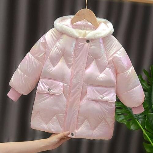 Girls Winter Parkas Thicken Warm Cotton Plus Velvet Children Clothing Hooded Christmas Kids Outerwear Jackets And Coats
