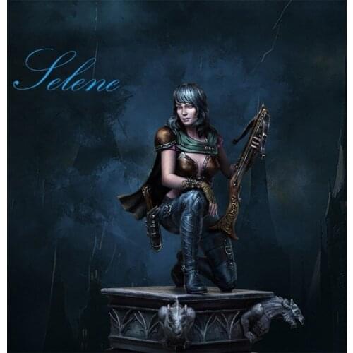 1/24 scale 75MM Female Warrior Archer Unpainted Miniatures Resin Model Kit 2 Figure Free Shipping