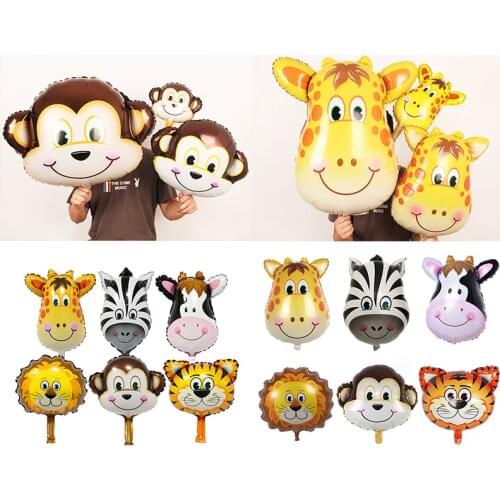 1pc Cartoon Animal Theme Foil Balloon Birthday Lion Tiger Monkey Party Decoration Baby shower Toys Globos Wedding Decoration
