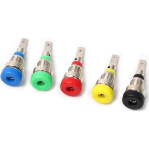 10Pcs/Set 5 Colors Brass Welding Banana Terminal Jack Socket Panel Mount 2.8mm Insert width Screw Mounting mode Plug Connectors