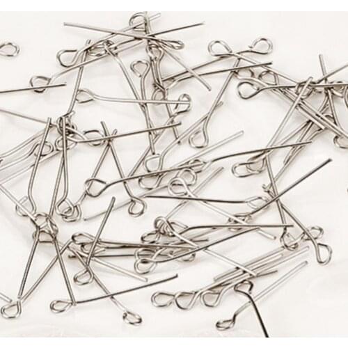 100Pcs Stainless Steel Winter Fishing Bait Stinger Spike Hook 20/30/50mm Carp Fishing Lure Connecting Pins Swivel Accessories