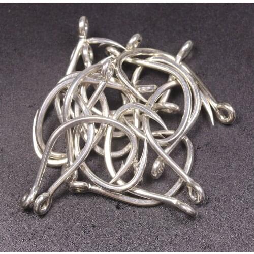 100pcs 2/0 3/0 4/0 5/0 Deep Sea Assist Jigging Trolling Lure Hook Bright Tin Plated Anti-rust Saltwater Fishhooks Offset Barbed