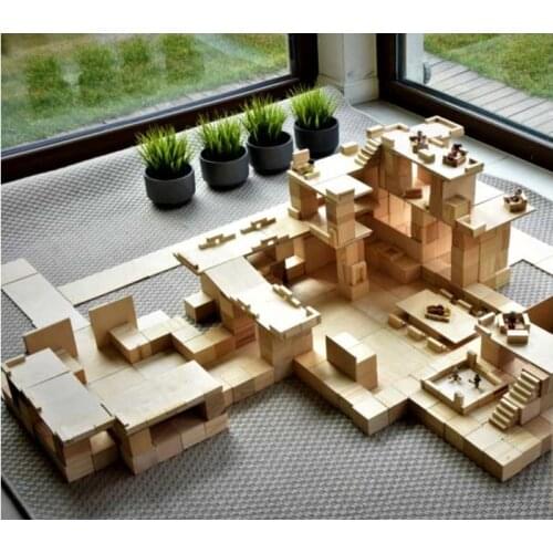 366pcs/set Wooden Blocks Toys for Children Learning Geometric large Assembling Building & Construction Game Kids Baby Wood Toy