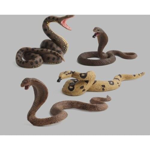 4pcs/set High Simulation Python Cora Snakes Model Toys Realistic Halloween Tricky Creepy Prank Scary Snake Funny Gifts