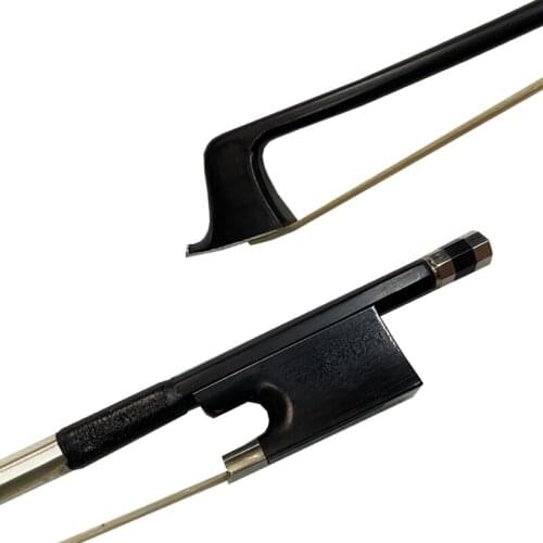 5pc of black Carbon fiber violin bow 4/4 size new white horse hair professional nickel silver blank ebony frog