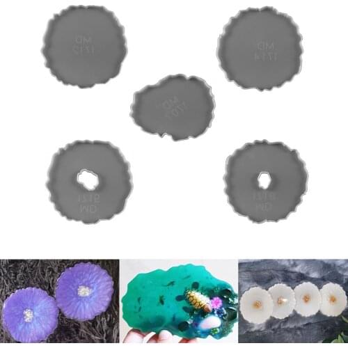 5Style Coaster Silicone Molds Epoxy Resin Mold Wave Cup Mat Mold for DIY Craft Jewelry Making Home Decoration Resin Art Supplies