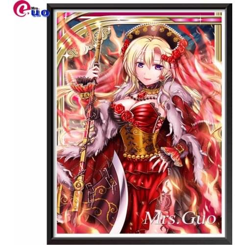 Anime Girl Full Drill DIY Princess of Rose 5D Diamond Painting Cross Stitch Full Diamond Embroidery Patterns Mosaic Puzzle