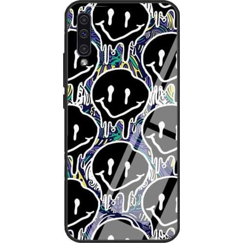 Melting Smile Trippy Acid Sad Face For Samsung A21S A20e A10 A20 A30 A50 A70 A31 A51 A71 A12 A52 A72 A32 Tempered Glass Case