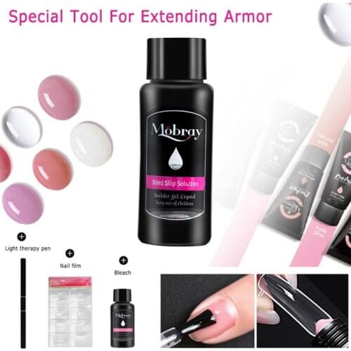 Mobray Paper-free Crystal Extension Glue Special Cleaning Fluid, Pen Washing Water Nail Art Accessories Set TSLM1