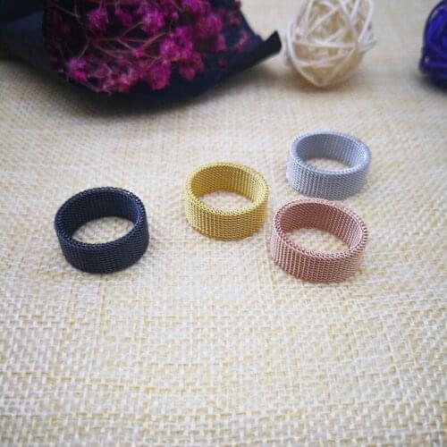 2020 8mm Wide Stainless Steel Ring Titanium Couple Rings Deformable Mesh Ring O Men Jewelry Wedding Rings Punk