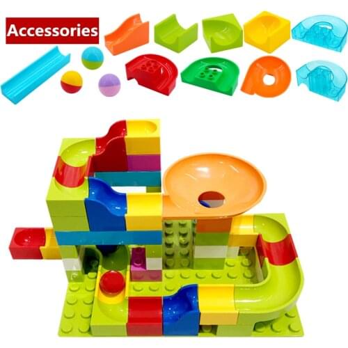 Big Size Diy Marble Race Run Maze Ball Track Building Blocks Accessory Slide Bricks Toys For Kids