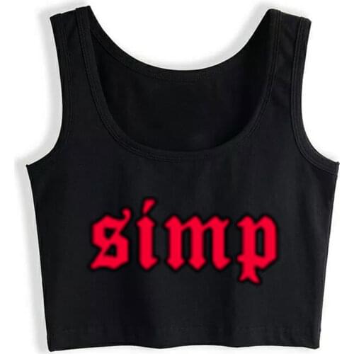 Crop Top Sport Simp Grunge Aesthetic Red Goth Eboy Egirl Gift Summer Vintage Custom Tops Women