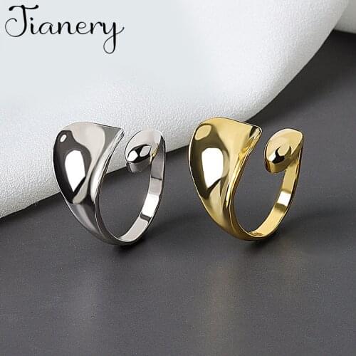 Personality Gothic Vintage Smooth Chains Rings For Women Bridal Wedding Engagement Punk Resizable Antique Rings Rock Jewelry