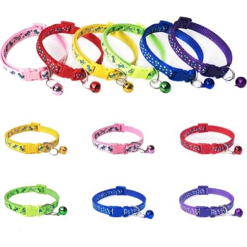 Lovely Bone Print Cat Dog Lace Collar With Bell Adjustable Buckle Collar Fashion Printing Cat Pet Supplies Pet Dog Accessories